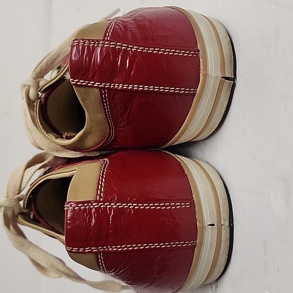 DAPPER Vintage RARE FIND, unique, pointed toe red & tan shoes. RETRO! 50's Sz 41 - Picture 5 of 11